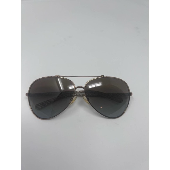 NWT Tory Burch Polarized Leather brown aviator sunglasses - Picture 4 of 8